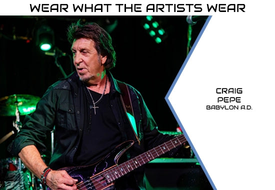 Craig Pepe of Babylon A.D. wearing a Retuned Jewelry guitar string NECKLACE