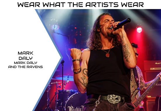 Mark Daly wearing a Retuned Jewelry guitar string bracelet