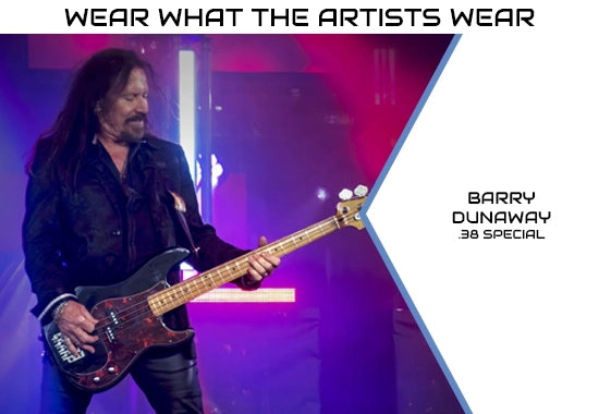 Barry Dunaway of 38 Special wearing a Retuned Jewelry guitar string bracelet