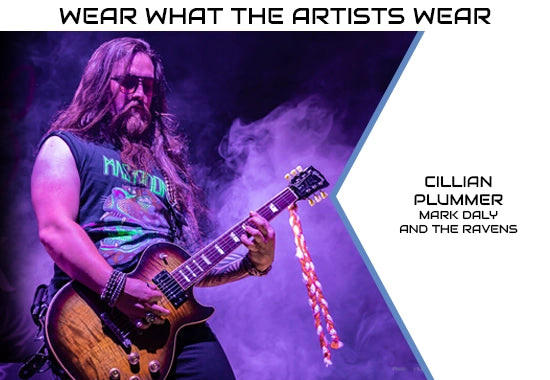Cillian Plummer of Mark Daly and the Ravens wearing a Retuned Jewelry guitar string bracelet