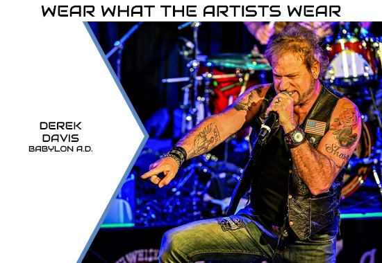 Derek Davis of Babylon A.D. wearing a Retuned Jewelry guitar string bracelet