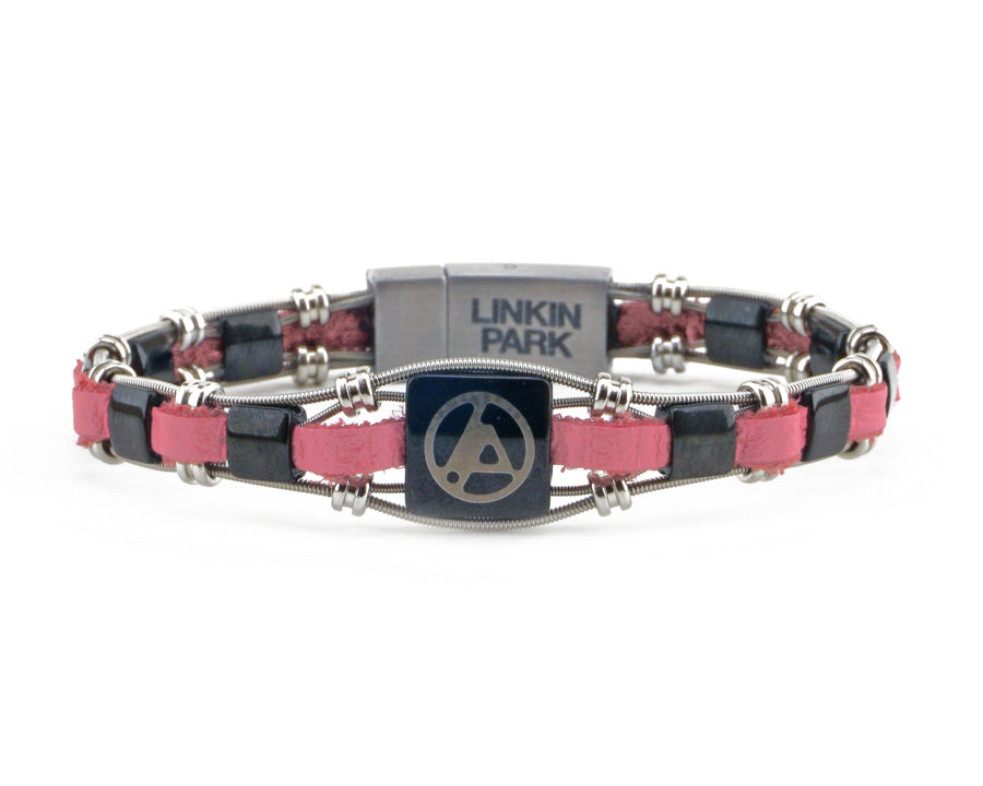 Take your merch to the next level with custom bracelets hand made from repurposed, used guitar strings by Retuned Jewelry in Colorado. Perfect for bands, musicians, music festivals, fundraisers and more! This sample bracelet was made for Linkin Park.