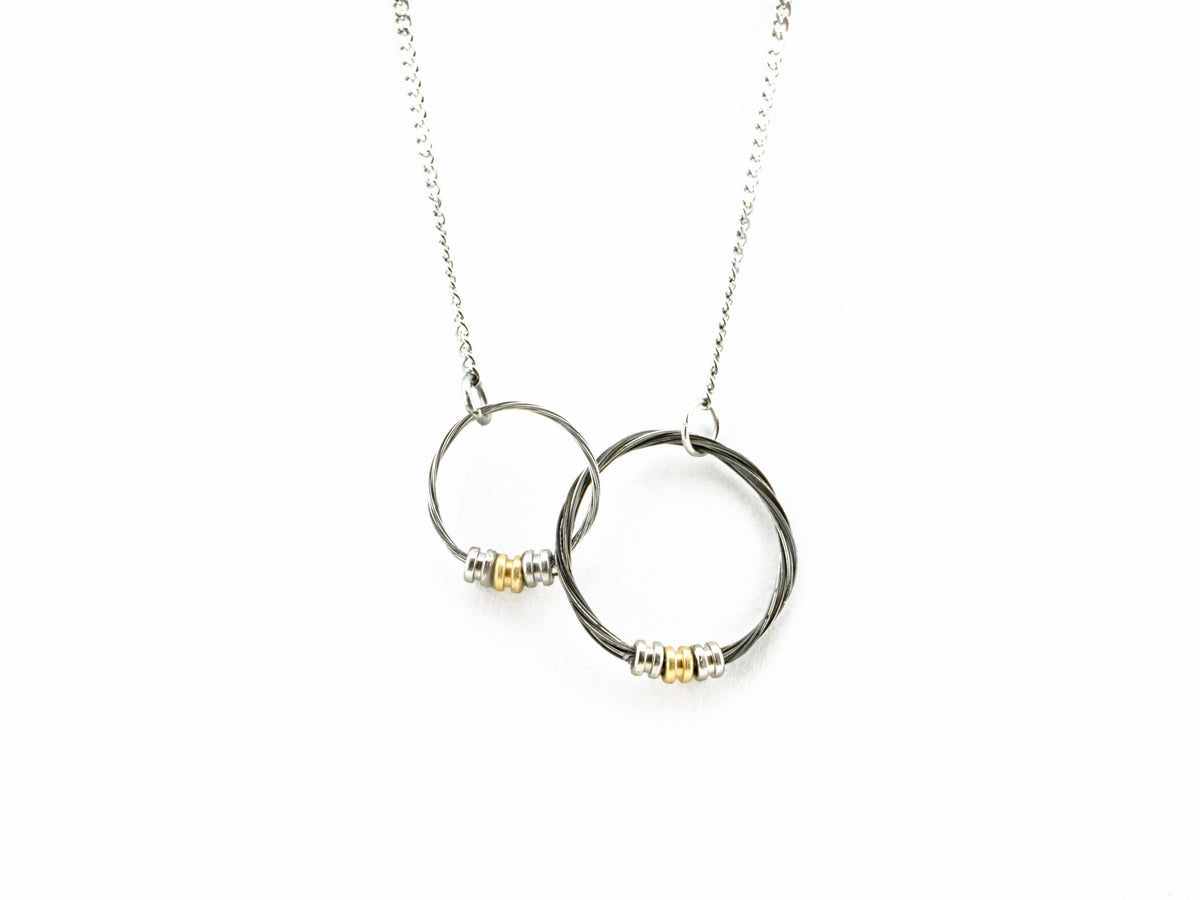 Interlocking Strings Interlocking Hoop Guitar String Necklace - Retuned Guitar String ...